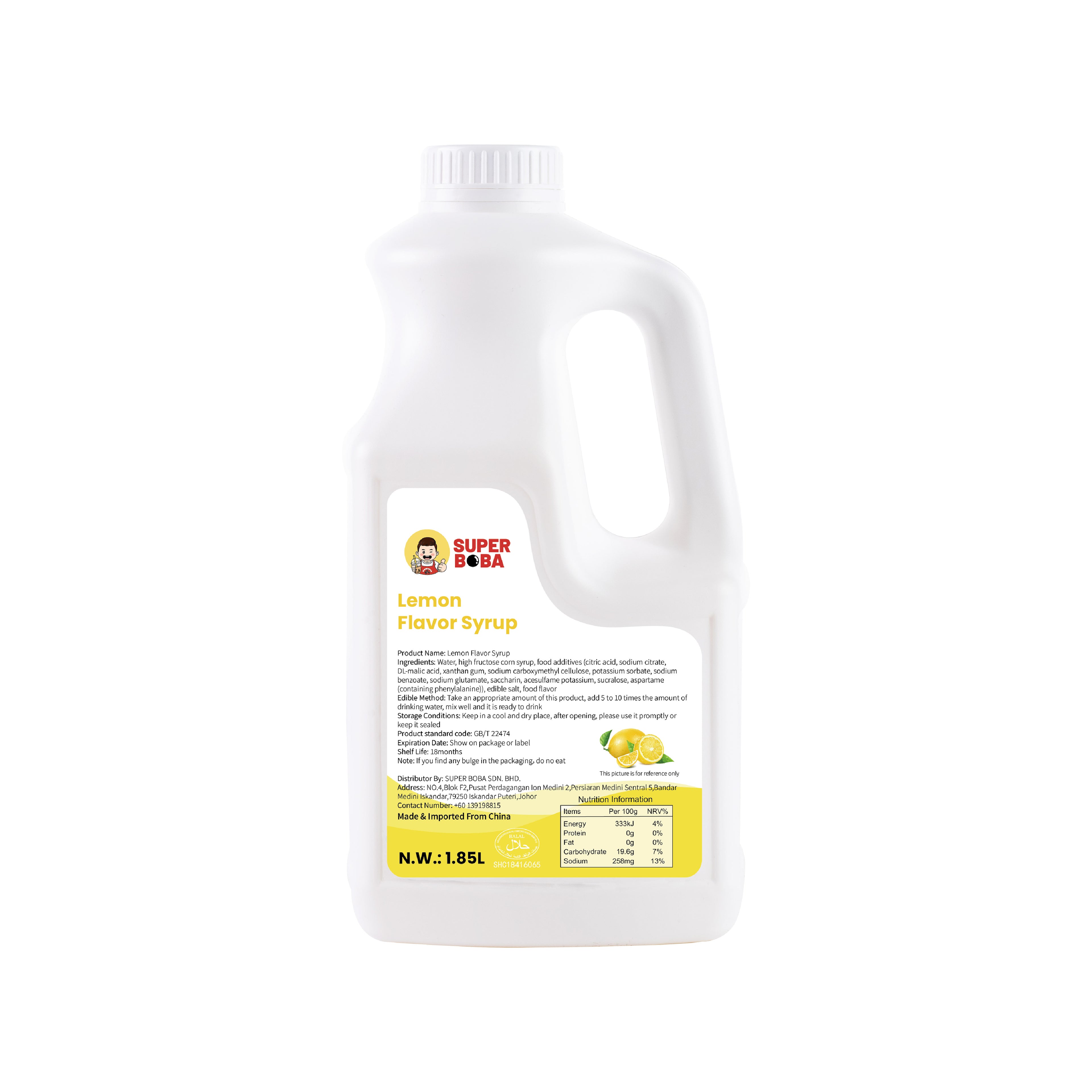 Flavored Syrup (Lemon) | 1.85L | Wholesale Carton
