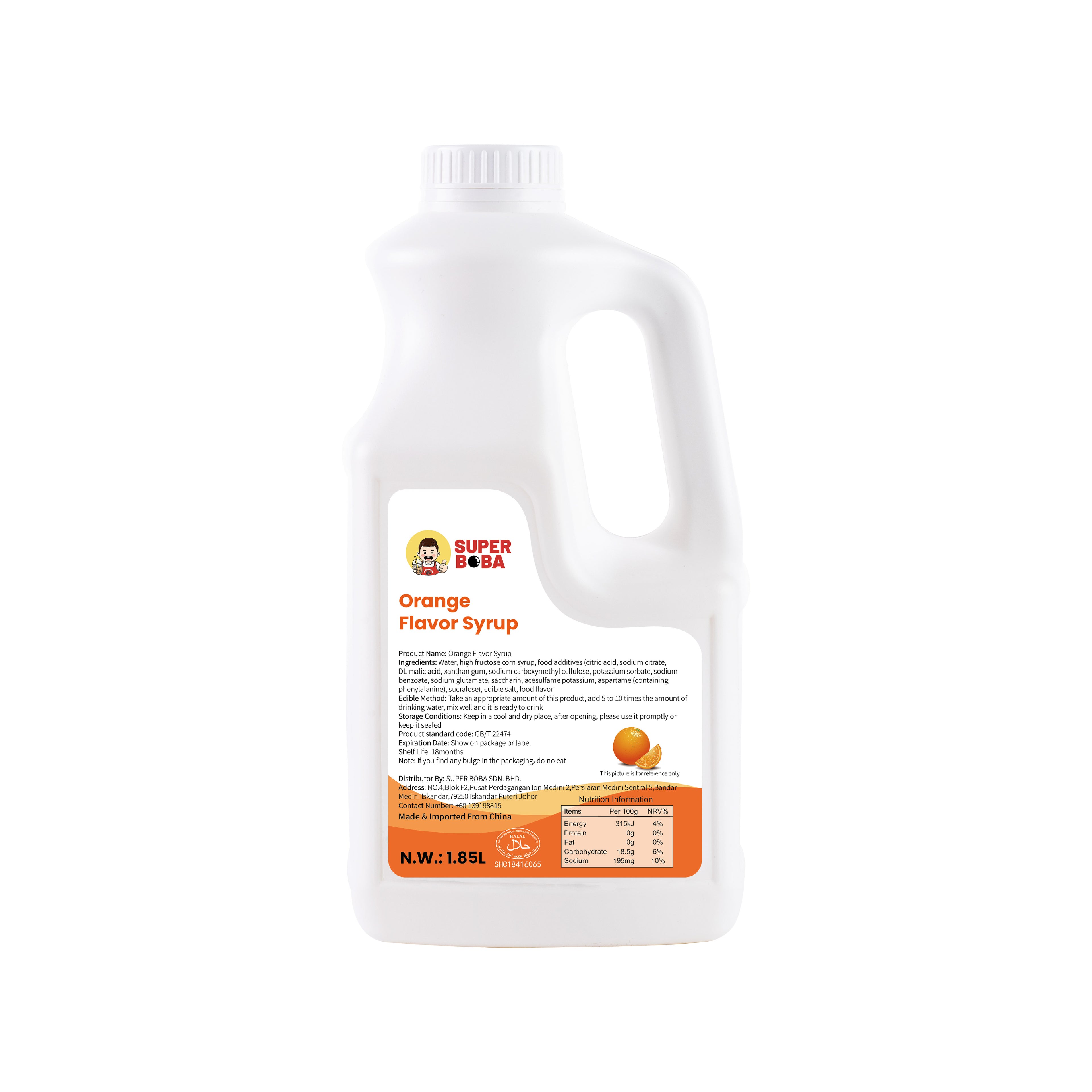 Flavored Syrup (Orange) | 1.85L | Wholesale Carton