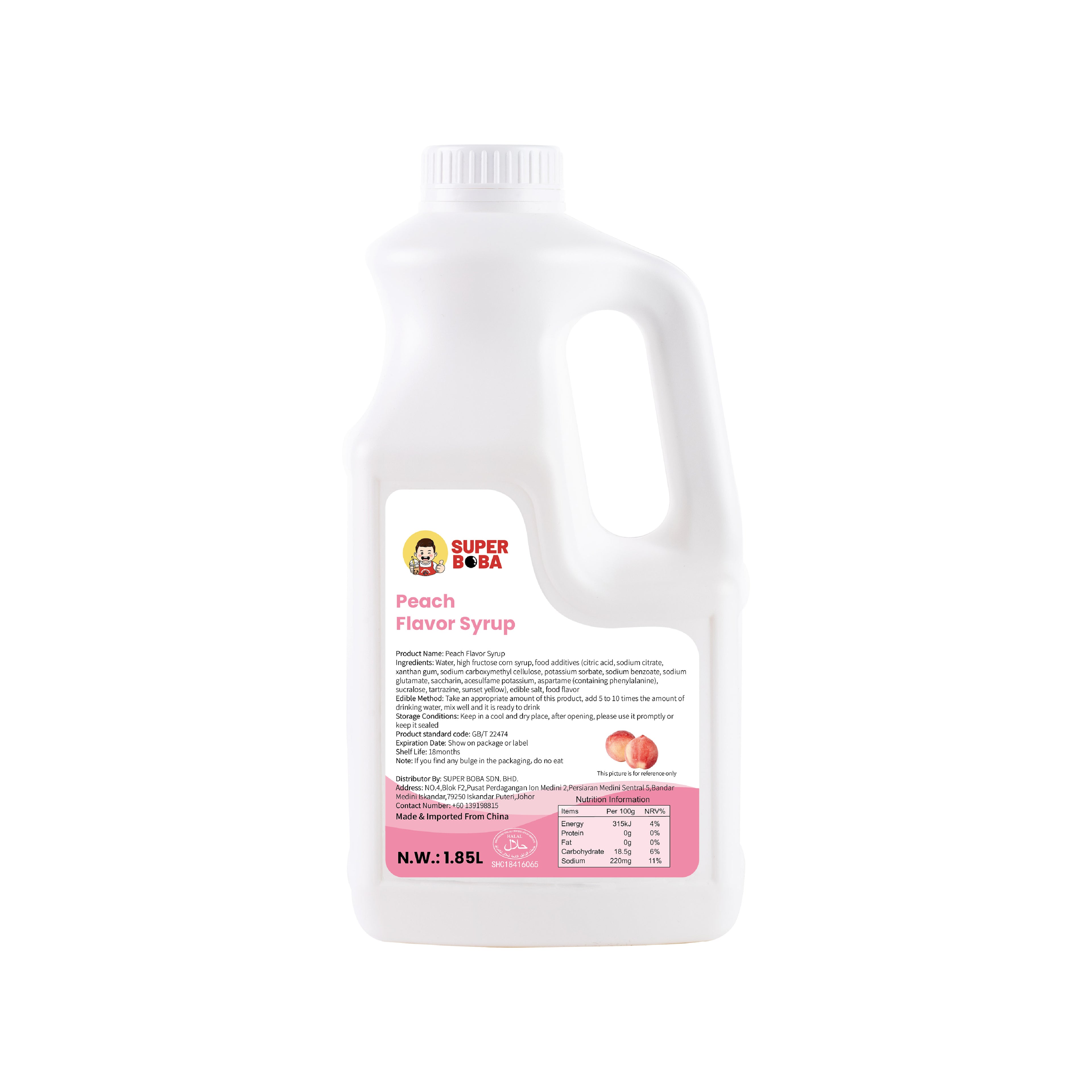 Flavored Syrup (Peach) | 1.85L | Wholesale Carton