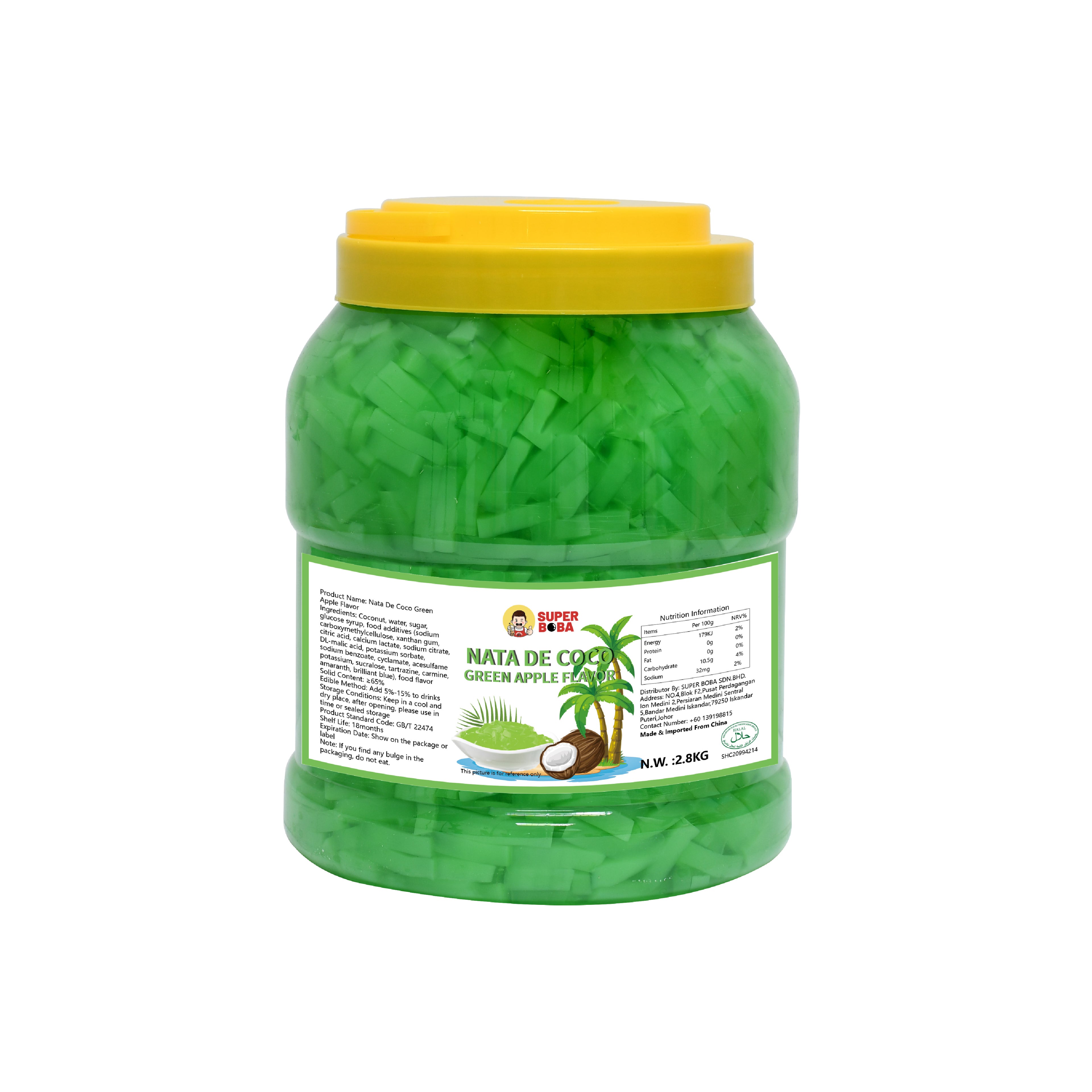 Striped Coconut Jelly (Green Apple) | 2.8kg | Wholesale Carton