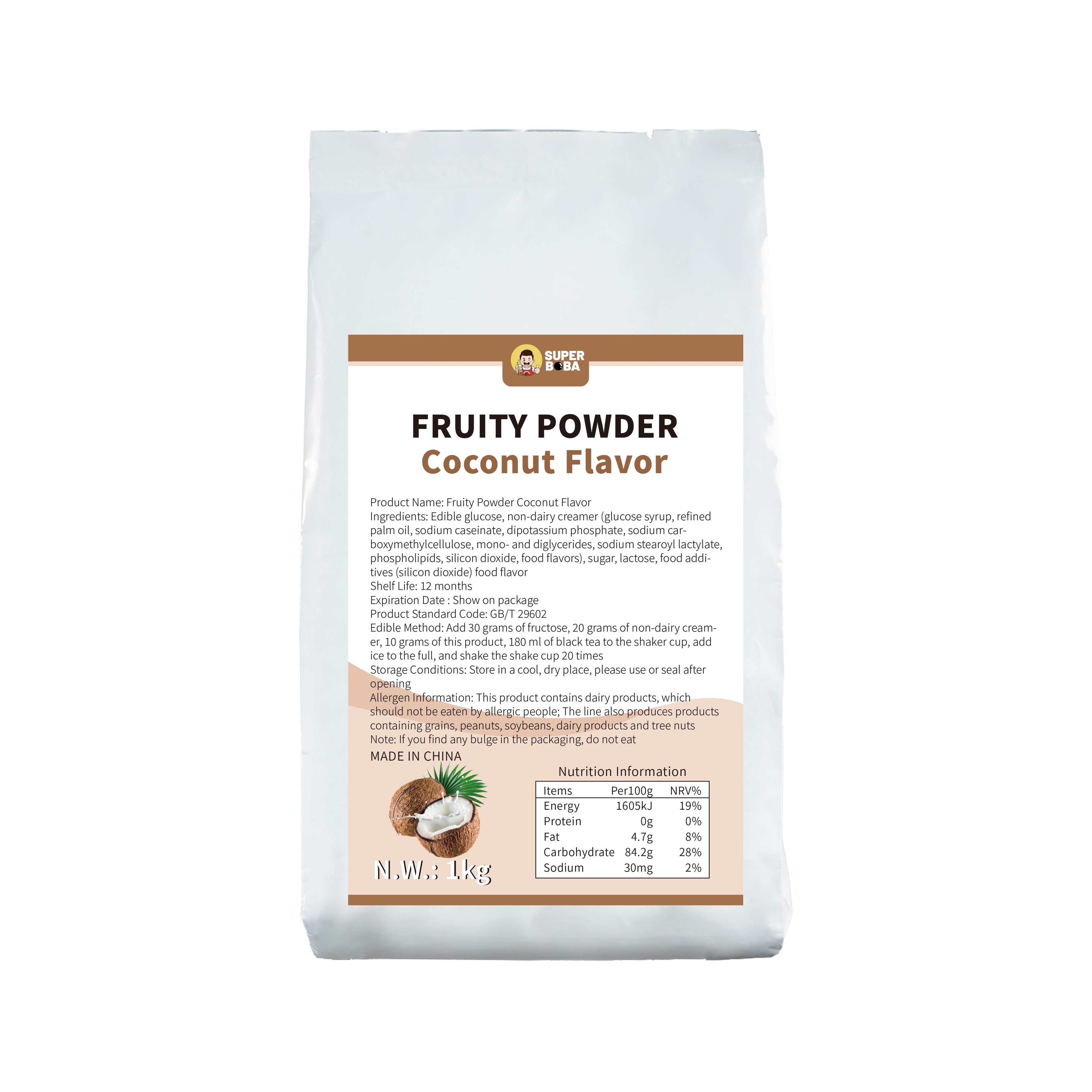 Flavored Bubble Tea Powder (Coconut Fragrance) | 1kg | Wholesale Carton
