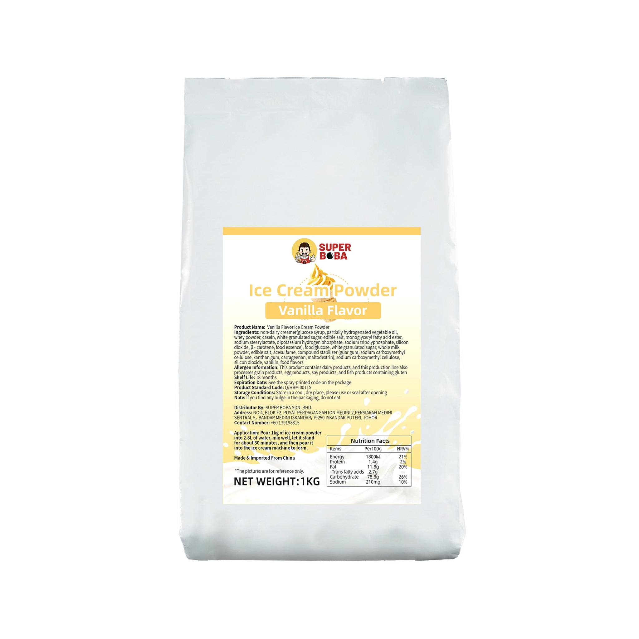 Premium Ice Cream Powder | 1kg | Wholesale Carton Supply